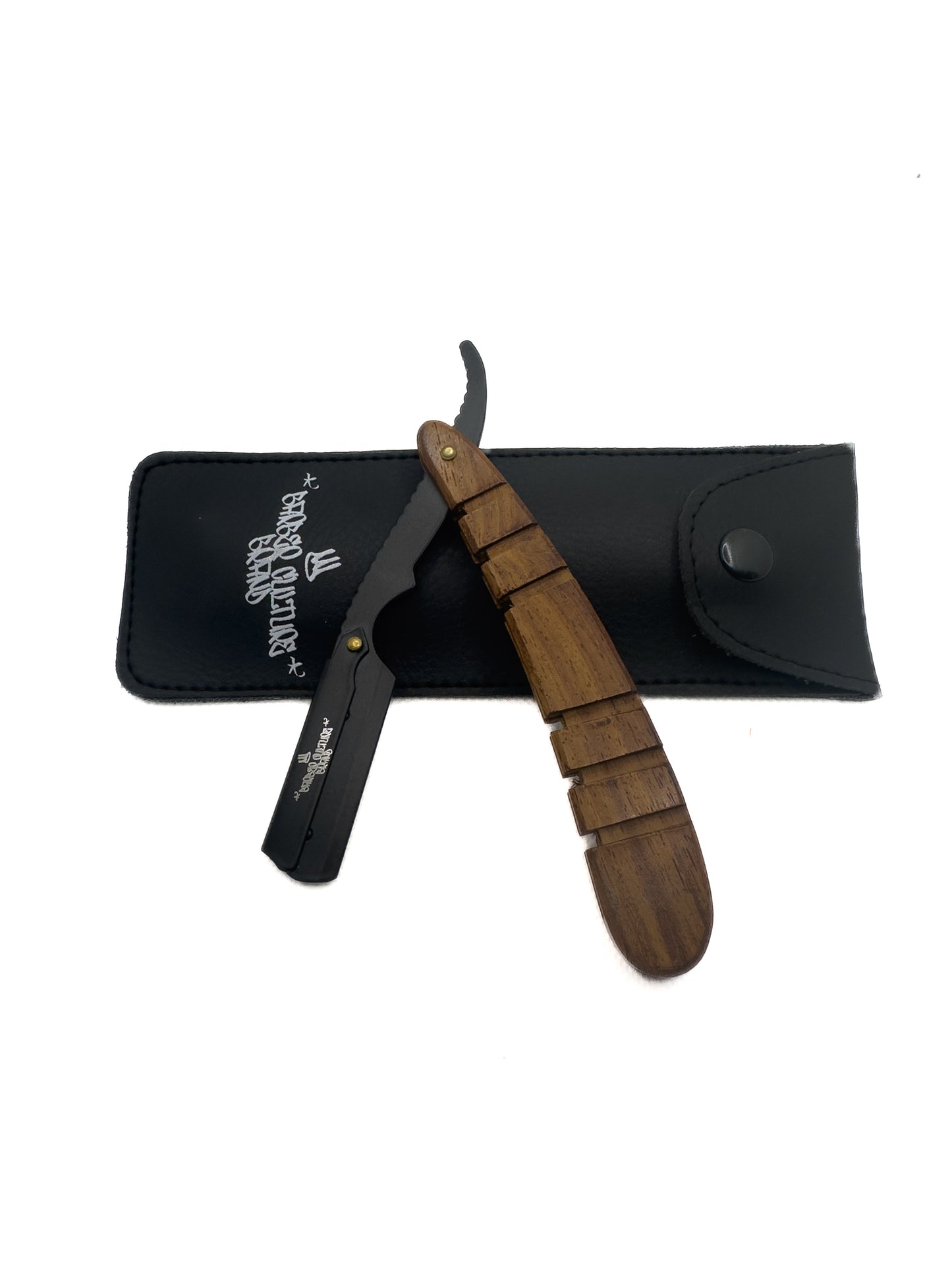 WOODEN HANDLE BCB STRAIGHT RAZORS